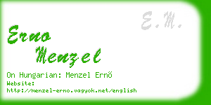 erno menzel business card